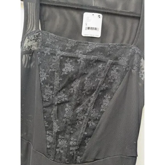 Free People Corset Convertible Mesh Bodycon Dress Black Size S Small NWT - Picture 4 of 12